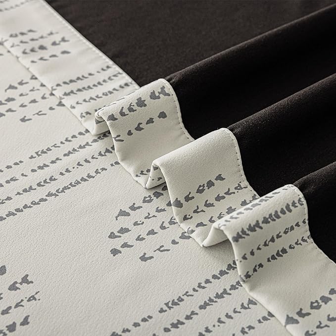 100% Boho Blackout Curtains 84 Inches Long for Bedroom, Grey on Beige Patterned Bohemian Curtains for Living Room, Geometric Striped Thermal Insulated Window Drapes Gromment Top 2 Panels