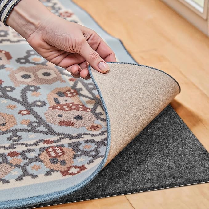 Waterproof Rug Pad, 6x9 Ft Under Area Rug Carpet Pad, Non Slip Rug Pads for All Floors and Hardwood Floors Finishes, Keep Carpets in Place Soft and Prevent Rug from Wrinkling or Buckling