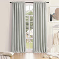 DONREN 108 Inch Length Light Grey Curtain Panels/Drapes for Living Room Solid Energy Efficient Room Darkening Bedroom Curtains Thermal Insulated W 60 x L108 inch
