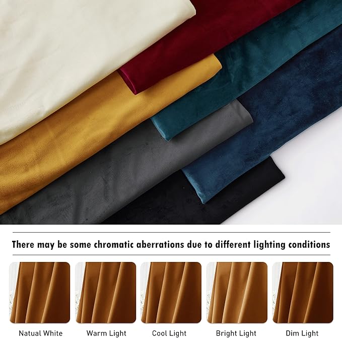 RYB HOME Fall Curtains Burnt Orange Velvet Curtains, Light Blocking, Thermal Insulated, Terracotta Luxury Window Treatment Privacy Backdrops for Bedroom Living Room, 52 inch x 84 inches, 2 Panels