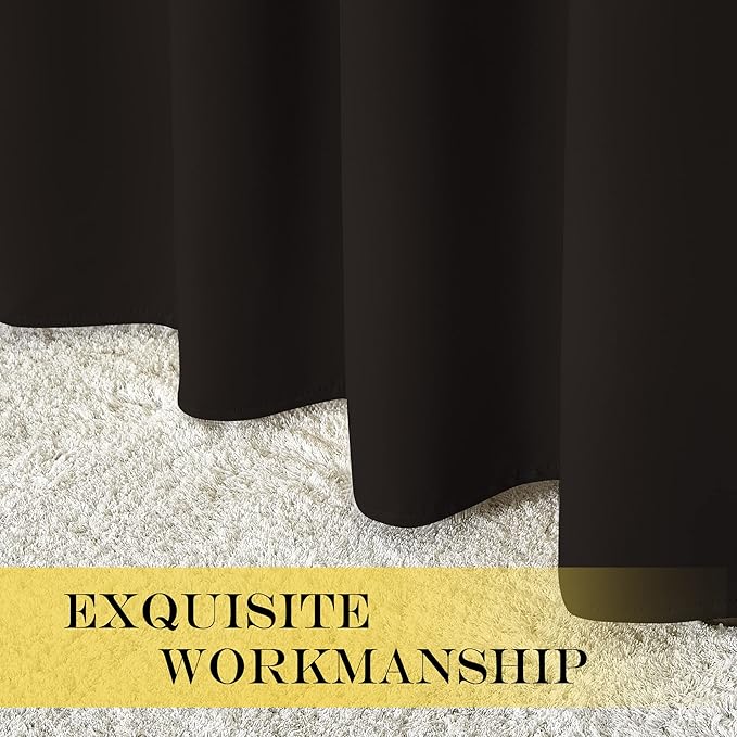 NICETOWN Blackout Curtain for Sliding Glass Door - Insulated Window Covering for Dividing Space/Office, Decorative Light Sound Reducing Patio Door Blinds (Brown, W100 x L95)