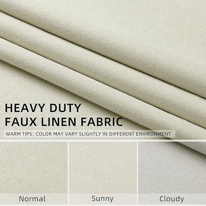 ChrisDowa 100% Blackout Iovry Solid Curtains 84 Inches Long 2 Panels for Bedroom Living Room,Farmhouse Room Darkening Thermal Insulated Soundproof Grommet Top Window Treatment Drapes,52x84