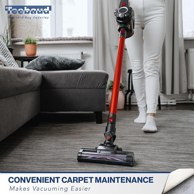 6' x 9' Non-Slip Rug Pad, Reversible Gripper, Non Skid Pads for Hardwood, Vinyl, Tile, Laminate Floors, Keep Area Rugs Secure, Natural Materials Safe for Indoor Flooring, ¼” Thick