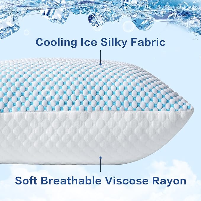 EASELAND Firm Body Pillow Shredded Memory Foam(Adjustable Loft), Cooling Breathable for Sleeping Full Body Size 1 Pack