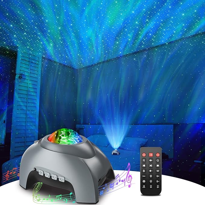 Rossetta Galaxy Projector, Star Projector LED Lights for Bedroom, White Noise Aurora Projector, Night Light for Kids Room, Adults Home Theater, Ceiling, Room Decor, Gift for Christmas, Birthday
