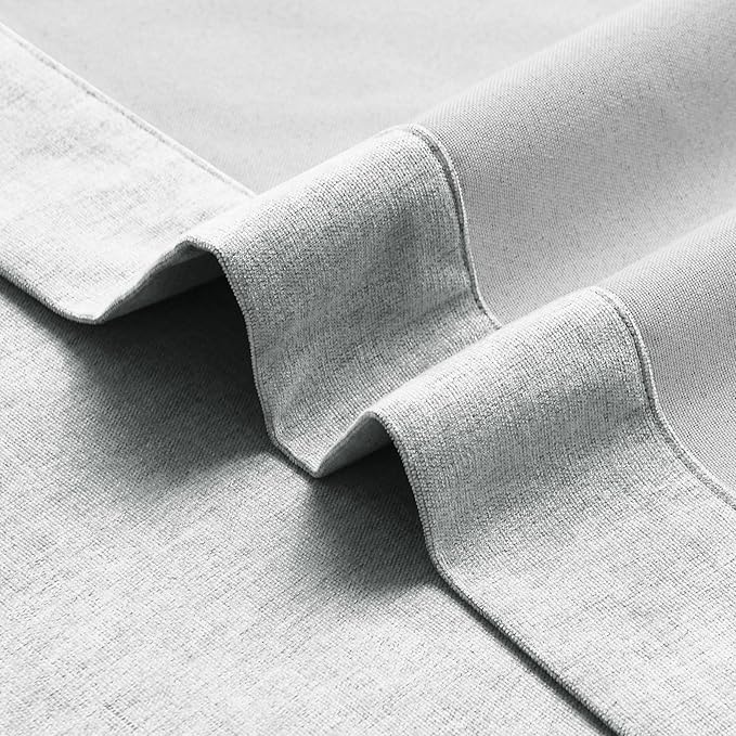 Macochico 52" Wx108 L 100% Blackout Curtains Extra Long Thermal Insulated Chenille Curtains for Living Room Bedroom Auditorium Home Theater Medium Gray Grommet Curtains with Tieback Classic 1 Panel
