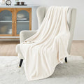 Bedsure GentleSoft Fleece Blanket Twin Size Cream - 300GSM Lightweight Plush Fuzzy Cozy Soft Warm Blanket for Bed, Sofa, Couch, Travel, Camping, 60x80 inches