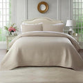 Oversized King Quilt Set 112"x106" – Soft Washed 3-Layer Lightweight California King Bedspread, Minimalist Nordic Design, All-Season Spring & Summer Quilt Set (1 Quilt + 2 Pillow Shams),Light Taupe