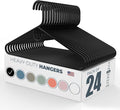 Neaties Heavy Duty Clothes Hangers 20 Pack (24 Count) – Made in The USA – 8lb Capacity Plastic Hangers for Adult Clothing – Durable for Pants, Coats, Jackets, or Jeans – Black