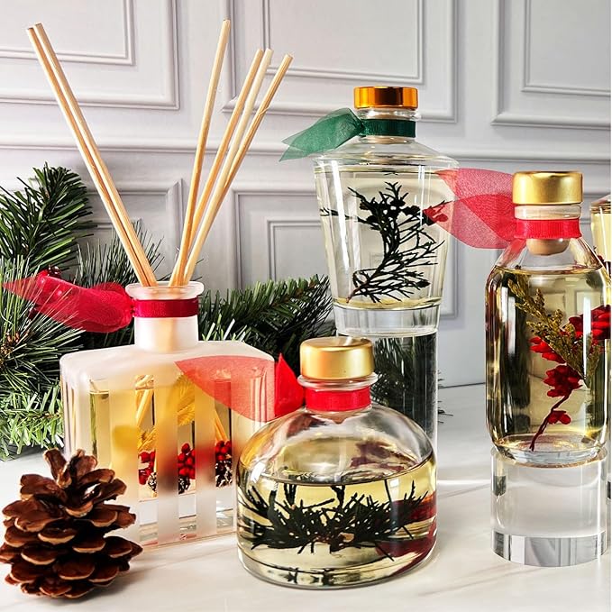 LOVSPA Reed Diffuser Set, Moroccan Rose Scented Oil Diffuser with Sticks, Home Fragrance Accessories for Bathroom Shelf Decor, Aroma Diffusers for Home or Office Desk, USA Made