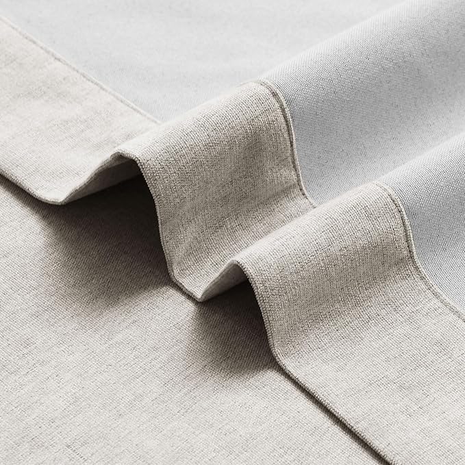 Macochico 100" Wx84 L Beige Taupe Full Blackout Curtains for Sliding Door, Thermal Insulated Drapery for Living Room Bedroom Windows Patio Door, Modern Chenille Grommet Curtains with Tieback 1 Panel