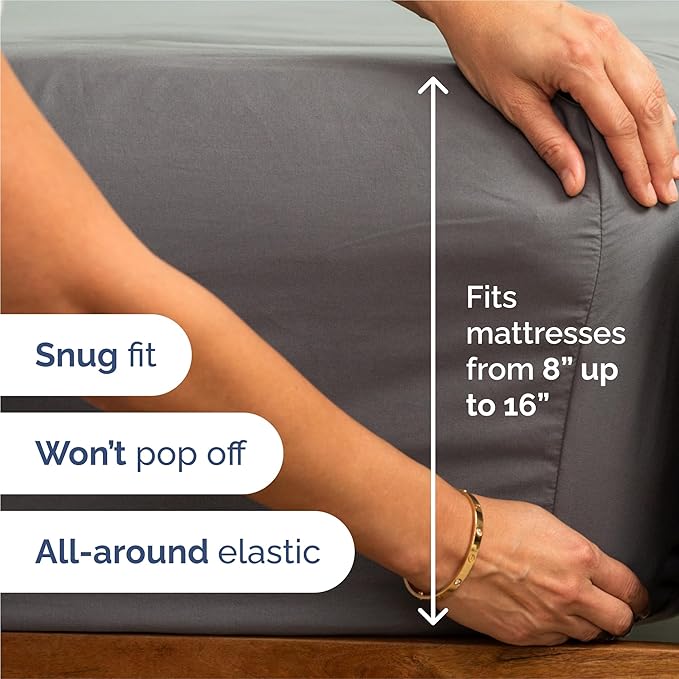 King 6 Piece Sheet Set - Cooling and Breathable Bed Sheets - Hotel Luxury Bed Sheets for Women, Men, Kids & Teens - Bedding with Deep Pockets & Easy Fit - Soft and Wrinkle Free - King Dark Grey Sheets