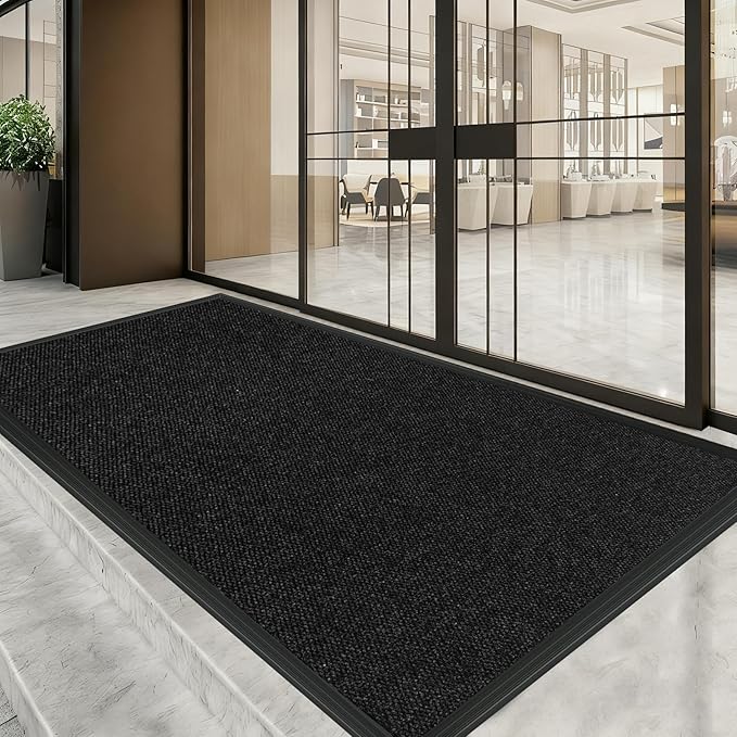 3ft x 10ft Front Door Mat Indoor Outdoor Entrance, Commercial Heavy Duty Entryway Matt, Non-Slip Rubber Backing Low Profile Doormat, Waterproof Dirt Trapper Welcome Mat for High Traffic Area