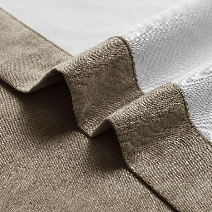 Macochico 120" Wx84 L 100% Blackout Chenille Curtains for Sliding Door Living Room Bedroom, Luxury Drapery for Hotel Home Theater, Palm Thermal Window Treatments with Tieback, Grommet, 1 Panel