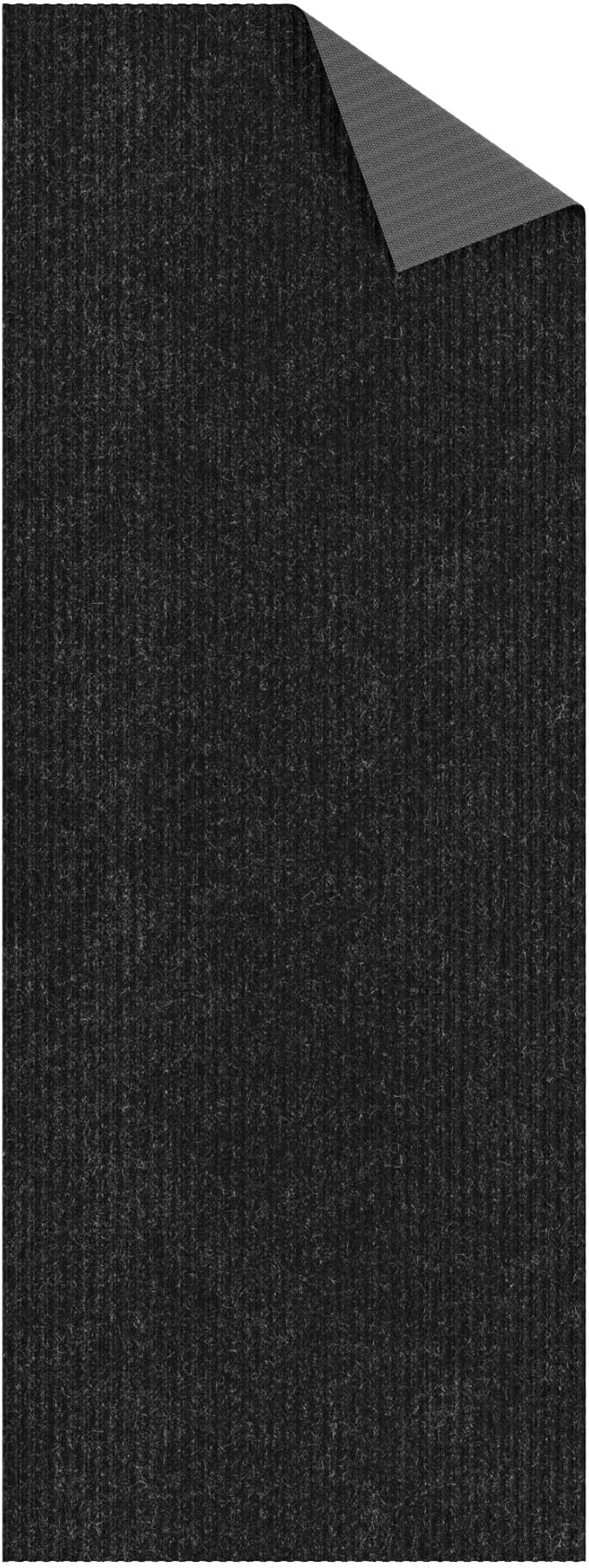 Ottomanson 2'7" x 39' Hallway Runner with Scraper Pile - Extra Durable Non-Slip Rug Mat for Indoor & Outdoor Use - Ideal for Kitchen, Entryway & Garage - High-Traffic Carpet, Black