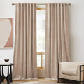 RYB HOME Velvet Curtains 120 inches Length, Back Tab & Rod Pocket Soft Fabric Curtains & Drapes for Bedroom Room Divider, Blush, W 52 x L 120, 2 Panels Set