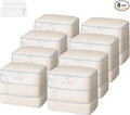 Comforter Storage Bag - Large Capacity Blanket Storage Bags 3-Layer Ultra Space Saving Self Compression Organizer, Washable Compression Bags for Storage Comforter Blanket, 8-Pack, Beige