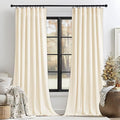 StangH White Velvet Curtains 90 inches - Super Soft Ivory White Light Dimming Window Drapes for Nursery Kids, Privacy Protect Doorway Dividers for Living Room, W52 x L90, 2 Panels