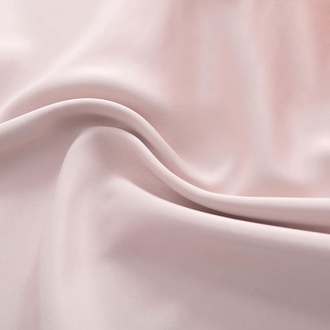 DONREN Baby Pink Room Darkening Nursery Curtains - Pastel Pink Light Reducing Thermal Insulated Energy Saving Blackout Curtains/Drapes for Bedroom,1 Pair,52 x 84 Inch Length