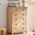 Farmhouse 5 Drawer Dresser for Bedroom, 42" Tall Small Dressers & Chest of Drawers, Rustic Wood Dresser with Metal Handle, Storage Organizer Closet for Living Room, Hallway, Entryway