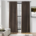 DONREN Patio Blackout Curtain Shades - Home Decoration Thermal Insulated Grommet Blackout Draperies/Drapes for Kitchen (2 Panels, 60 inches x 96 inches, Brown)