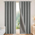 Joydeco Blackout Curtains for Bedroom - 100% Light Blocking 2 Panels Light Grey Drapes 37" W x 84" L, Thermal Insulated Room Darkening Curtains, Linen Textured for Living Room, Rod Pocket & Back Tabs