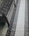 Custom Length Hallway Runner Rug,Slip Resistant,Flower Grey, 26 Inch X 12 feet, Sold and Priced Per Foot