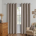 100% Blackout Curtains 90 Inch Length 2 Panels Set, Linen Curtains for Living Room, Black Out Thermal Insulated Grommet Drapes Bedroom Luxury Decor Privacy(52W × 90L inch, Linen)