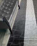 Custom Length Hallway Runner Rug,Slip Resistant,Puzzle Anthracite, 26 Inch X 6 feet, Sold and Priced Per Foot
