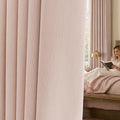 jinchan Chenille Blackout Curtains 96 Inches Long Light Pink Thermal Insulated Curtains for Living Room Bedroom 2 Panels Triple Weave Noise Reducing Nursery Drapes Girls Room Curtains 50x96 Inch