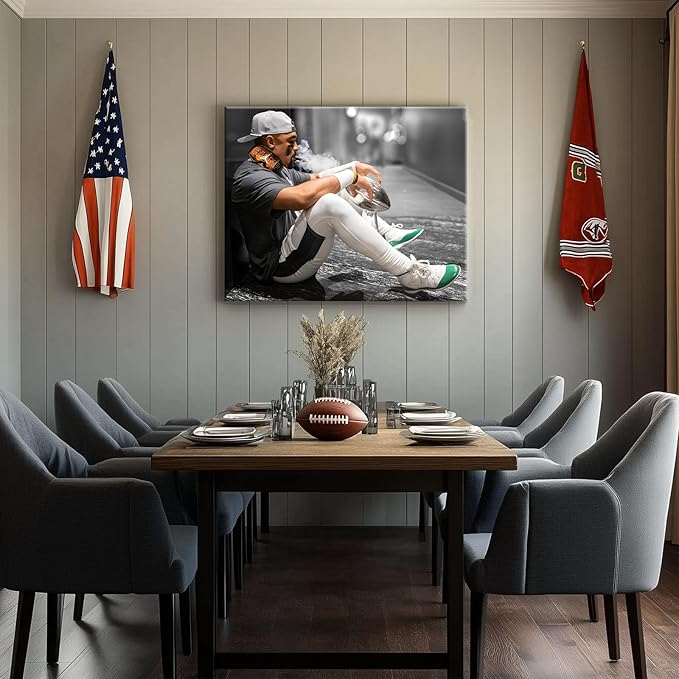 B.B.F MAKE 2025 Super Canvas Bowl Wall Art Champions Eagles Poster Print Philadelphia Hurts Painting Canvas Wall Decor Sports Star Picture Modern Bedroom Living Room Home Decoration, Framed 8x10inch
