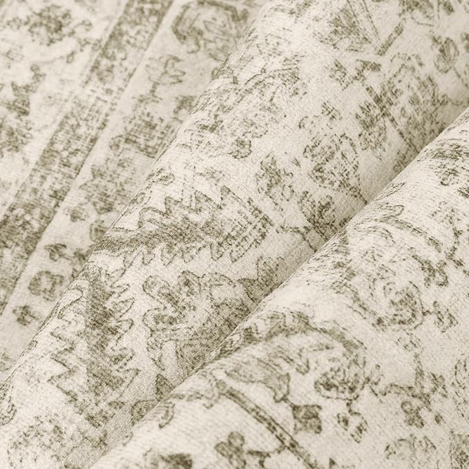Taupe 8x10 Area Rug Vintage Washable Living Room Carpet Non Slip Bedroom Indoor Office Low Pile Large Traditional Distressed Retro Accent Rug for Dining Room Bathroom Kitchen