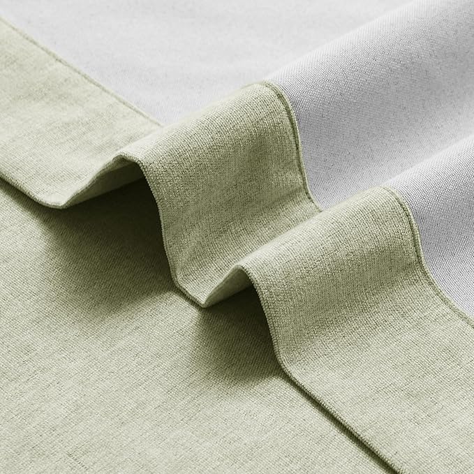 Macochico Full Blackout Curtains 84 Inches Long Insulated Noise Reducing Chenille Curtains for Living Room Bedroom Nursery Auditorium Green Tint Curtains with Tieback Grommet 72" Wx84 L 1 Panel