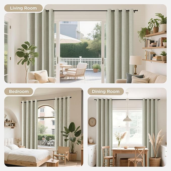 Joydeco Blackout Room Divider Curtains, Extra Wide Light Beige Sliding Door Drapes Living Room Curtains, 1 Panel 100W x 96L Inch Patio Door Drapes for Room Privacy