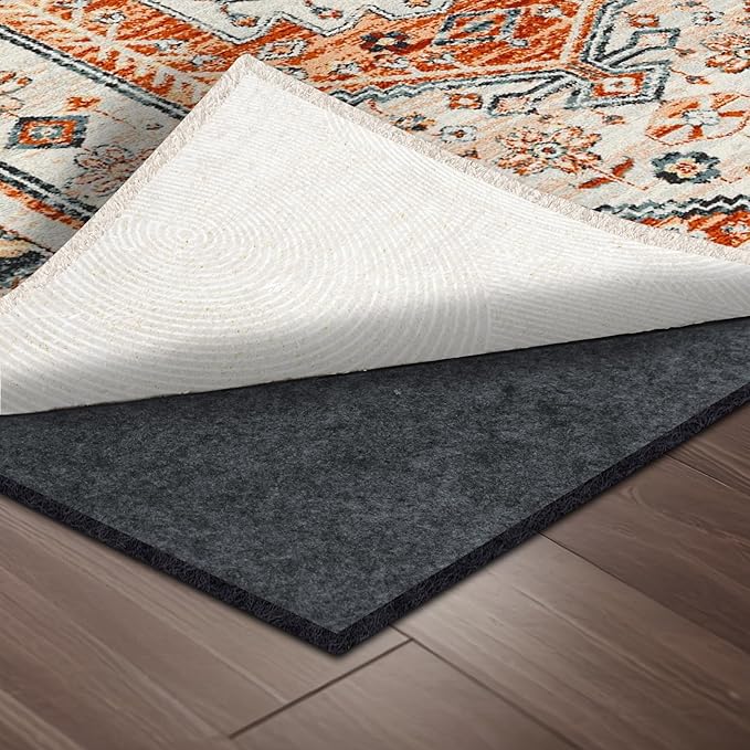 100% Waterproof Rug pad, 9x12 ft Area Rug Non-Slip Rug Pads, 1/4" Thick Carpet Pads for All Floors and finishes, Felt pad for Hardwood Floors, Keep Carpets in Place Soft and Secure