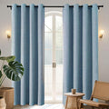 Joydeco Light Blue Blackout Curtains 108 Inches Long, Extra Long Curtains 108 Inch Length 1 Panel for Bedroom, Thermal Insulated Linen Black Out Curtains with Grommets(100x108, Light Blue)