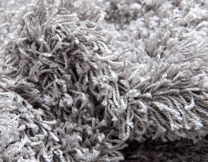 Unique Loom Solid Shag Collection Area Rug (3' 3" x 5' 3" Rectangle, Cloud Gray)