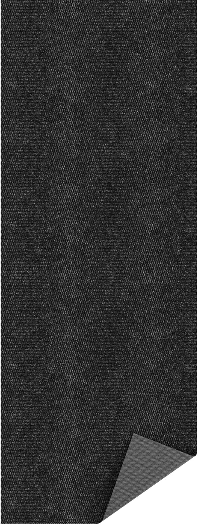 Ottomanson Commercial Scrape Rib Entry Mat – Heavy Duty Ribbed Floor Mat for High Traffic – Non Slip Rubber Back, Waterproof – Indoor Outdoor Use for Offices, Schools, Lobbies, 2'7" x 18', Black