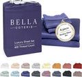 Bella Coterie Luxury Bamboo Viscose 34” Split Top King Size Sheet Set | 1 Fitted Sheet for Sleep Number & Adjustable Beds | 100% Organically Grown | Cooling & Soft | 18” Deep Pocket [Twilight Blue]
