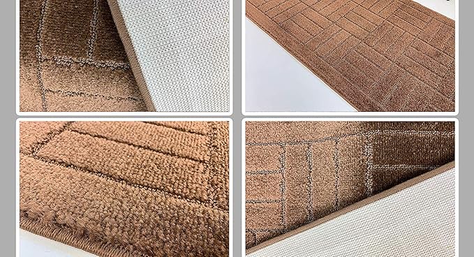 Custom Length Hallway Runner Rug,Slip Resistant,Bricks Brown, 26 Inch X 22 feet, Sold and Priced Per Foot