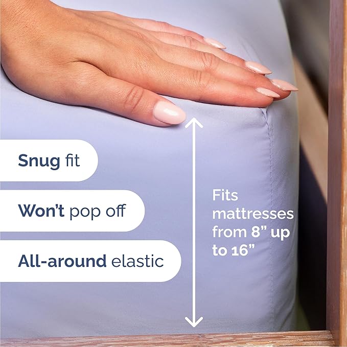 Cal King 6 Piece Sheet Set - Cooling, Comfy & Breathable - Hotel Luxury Bedding, Includes Fitted Sheet for Women, Men, Kids & Teens - 1 Flat, 1 Fitted Sheet, 4 Pillowcases w/Deep Pockets - Lavender