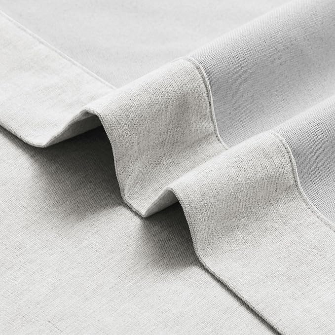 Macochico Full Blackout Curtains 84 Inches Long Insulated Noise Reducing Chenille Curtains for Living Room Bedroom Nursery Auditorium White Curtains with Tieback Grommet 72" Wx84 L 1 Panel