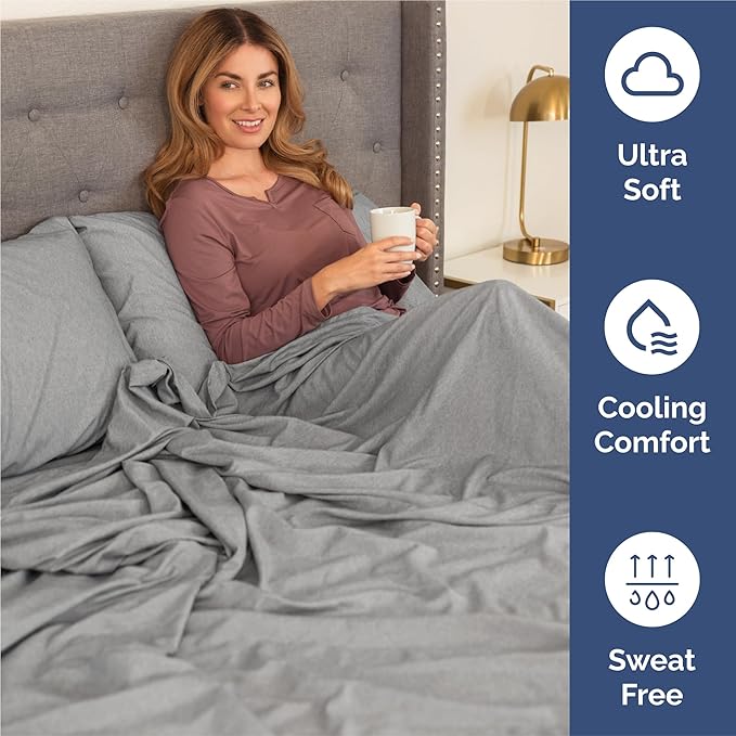 King 6 Piece Sheet Set - Cooling & Breathable - Hotel Luxury Bedding, Includes Fitted Sheet for Women, Men, Kids and Teens - 1 Flat, 1 Fitted Sheet, 4 Pillowcases with Deep Pockets - Heathered Grey
