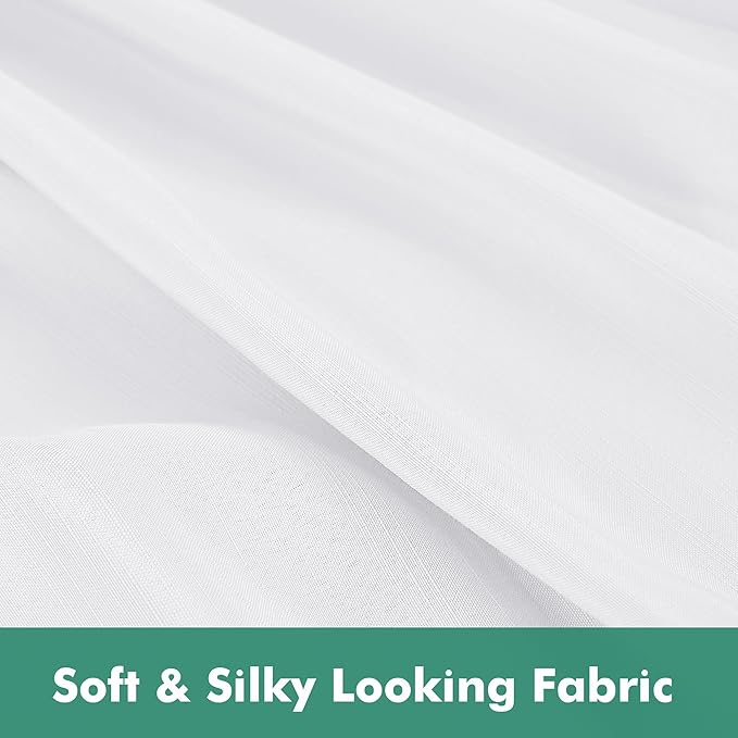 Biscaynebay Wrap Around Bed Skirts with Split Corners for Twin/Twin XL Beds 15" Drop, White Adjustable Elastic Dust Ruffles Easy Fit Wrinkle Resistant Silky Luxurious Fabric Machine Washable