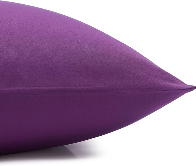 Amazon Basics Lightweight Super Soft, Comfortable Easy Care Microfiber 4 Piece Bed Sheet Set with 14-Inch Deep Pockets, Queen, Plum, Solid
