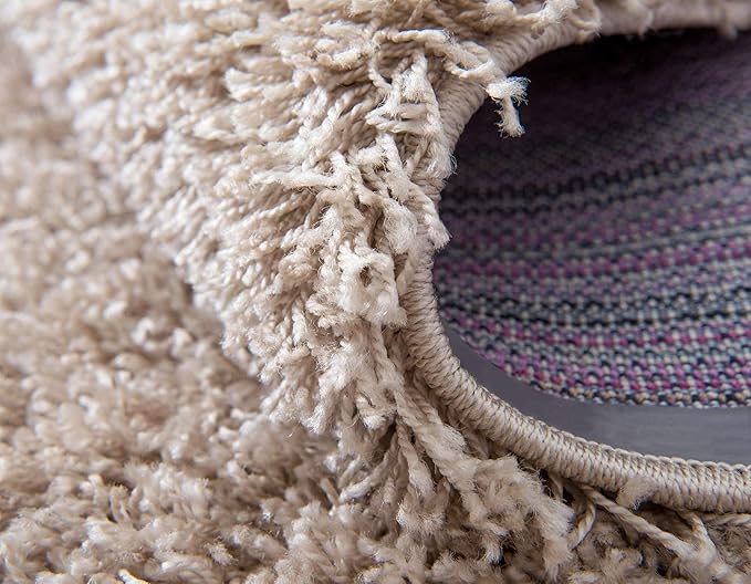 Unique Loom Solid Shag Collection Area Rug (6' 1" x 9' Rectangle, Taupe)