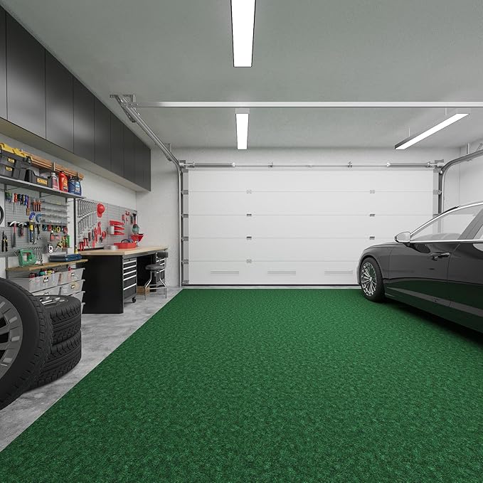 Ottomanson 6'6" x 28' Hallway Runner with Scraper Pile - Extra Durable Non-Slip Rug Mat for Indoor & Outdoor Use - Ideal for Kitchen, Entryway & Garage - High-Traffic Carpet, Green