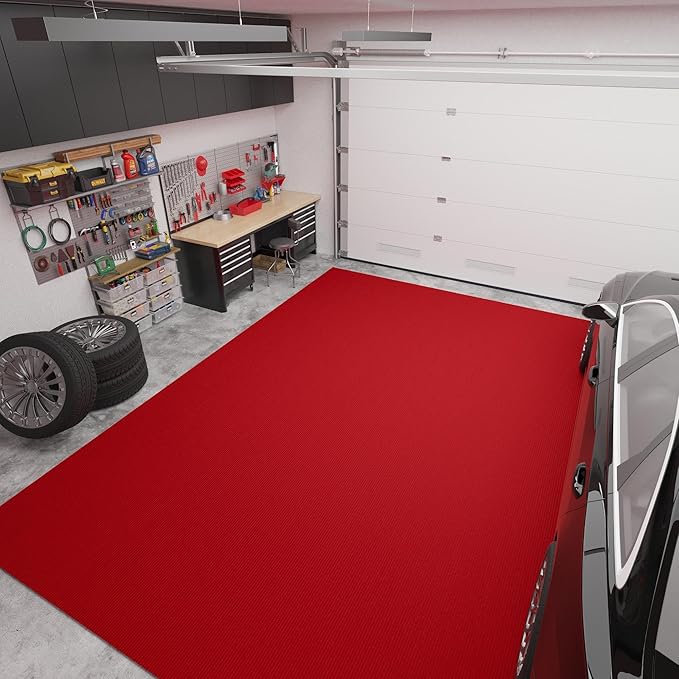 Ottomanson 6'6" x 29' Hallway Runner with Scraper Pile Extra Durable Non-Slip Rug Mat for Indoor & Outdoor Use - Ideal for Kitchen, Entryway, Patio & Garage - High-Traffic Carpet, Red