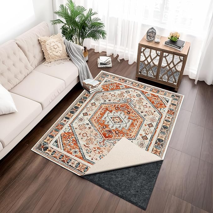 100% Waterproof Rug pad, 2x20 ft Area Rug Non-Slip Rug Pads, 1/4" Thick Carpet Pads for All Floors and finishes, Felt pad for Hardwood Floors, Keep Carpets in Place Soft and Secure