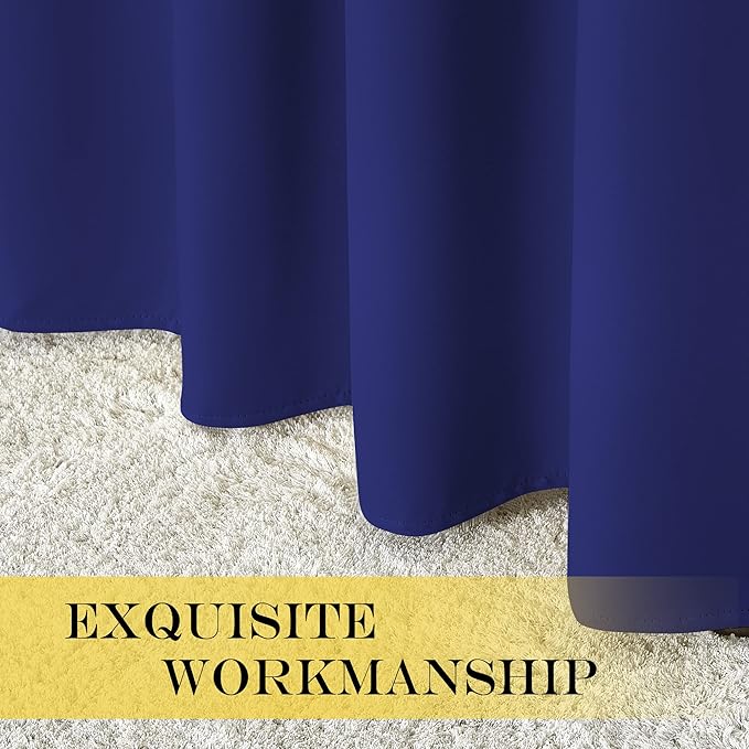 NICETOWN Navy Blackout Curtain for Boys Room, Grommet Privacy Window Treatment Thermal Insulated Room Darkening Sliding Glass Door Drape for Bedroom, 1 Panel, W100 x L72